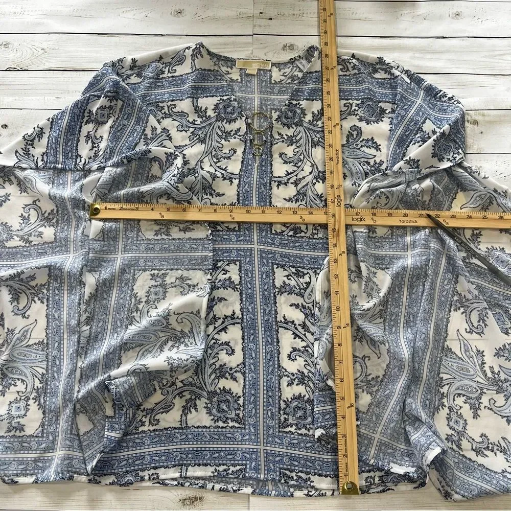 Michael Kors Blue and White Patterned Tunic